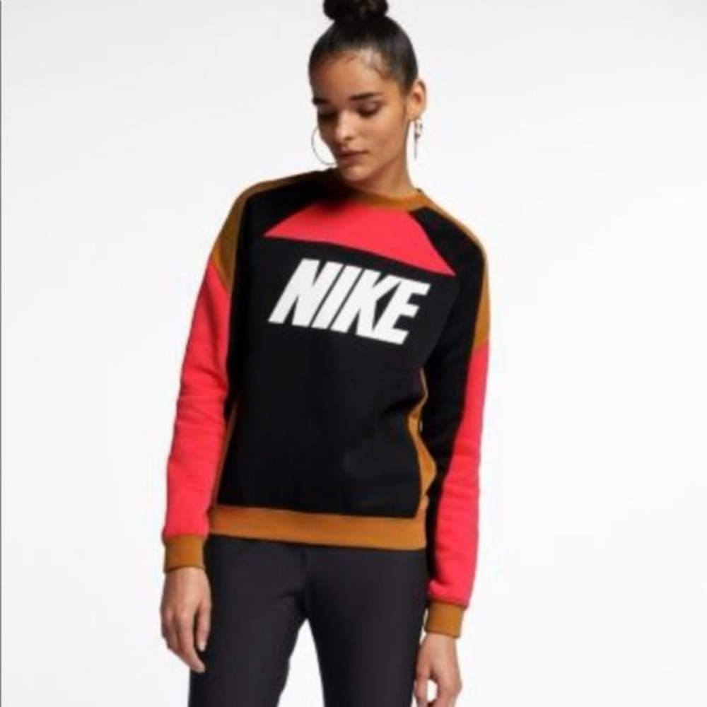 New Nike Color Block Retro Sweatshirt Crewneck Size XS
